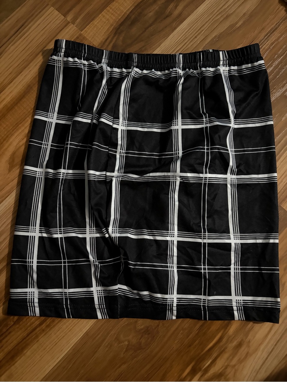 Black Plaid Skirt